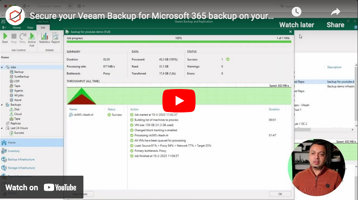 Secure Your Veeam Backup For Microsoft 365 Backup On Your Veeam